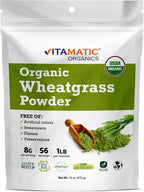 Vitamatic Certified Organic Wheatgrass Powder - 1 Pound