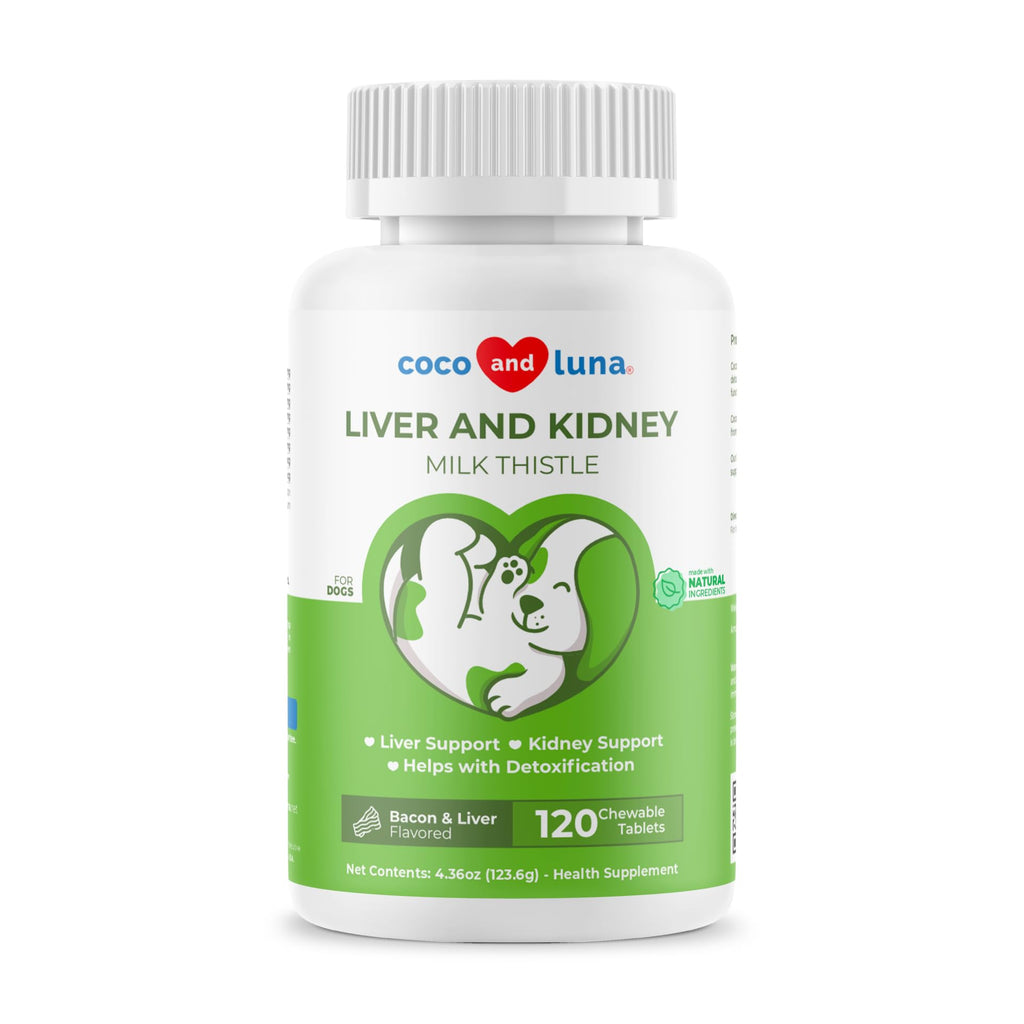 Coco and Luna Milk Thistle for Dogs Liver Support - 120 Tablets