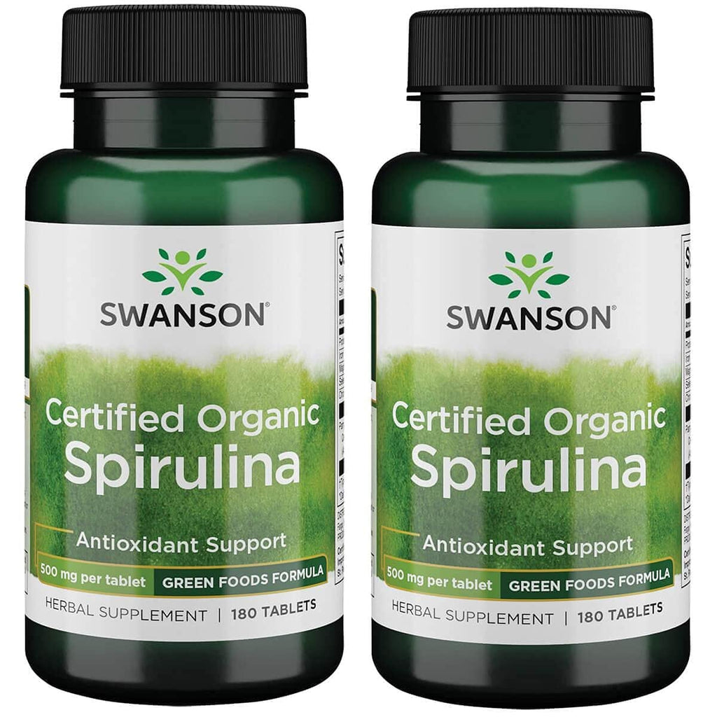 Swanson Certified Organic Spirulina 500 mg - 360 Tablets
