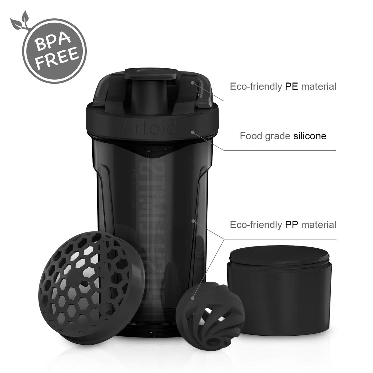 Artoid Mode Inspirational Fitness Workout Sports Protein Shaker