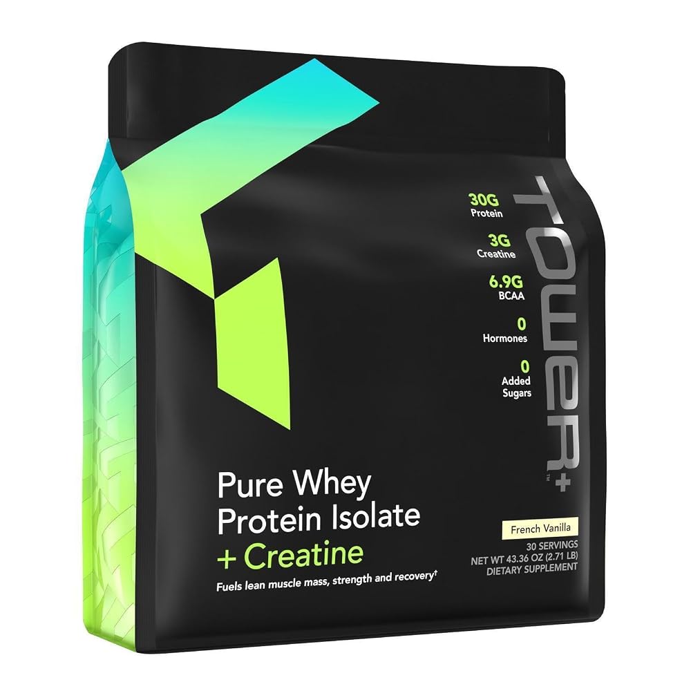 Market America Tower+ Pure Whey Protein Isolate with Creatine - 30 Servings