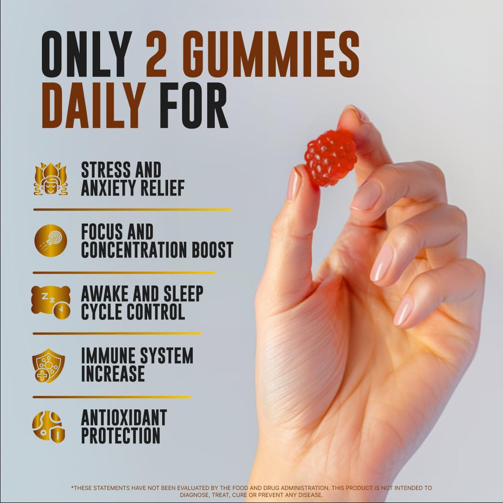 NOBLE NUTRITION Ashwagandha Gummies - Sugar Free & Vegan Ashwagandha