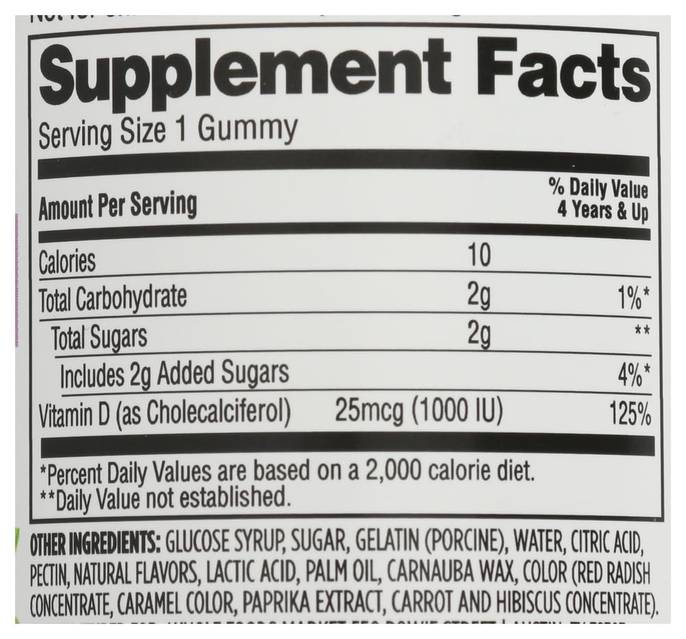 365 by Whole Foods Market Kid's Vitamin D3 Gummies - 60 Count - image 6
