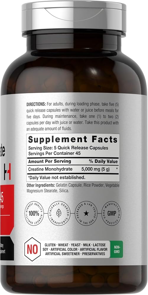 Horbäach Creatine Monohydrate 5g - 225 Capsules - image 2