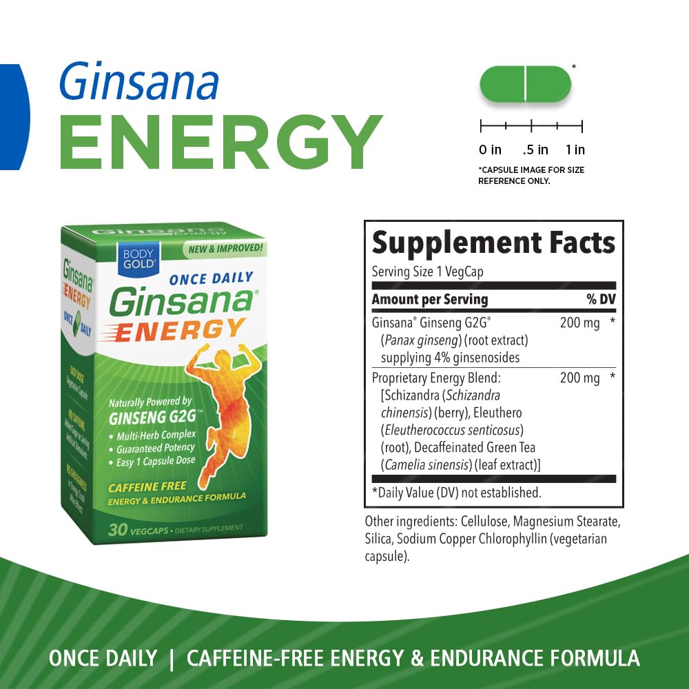 Body Gold Ginsana Energy, Once Daily