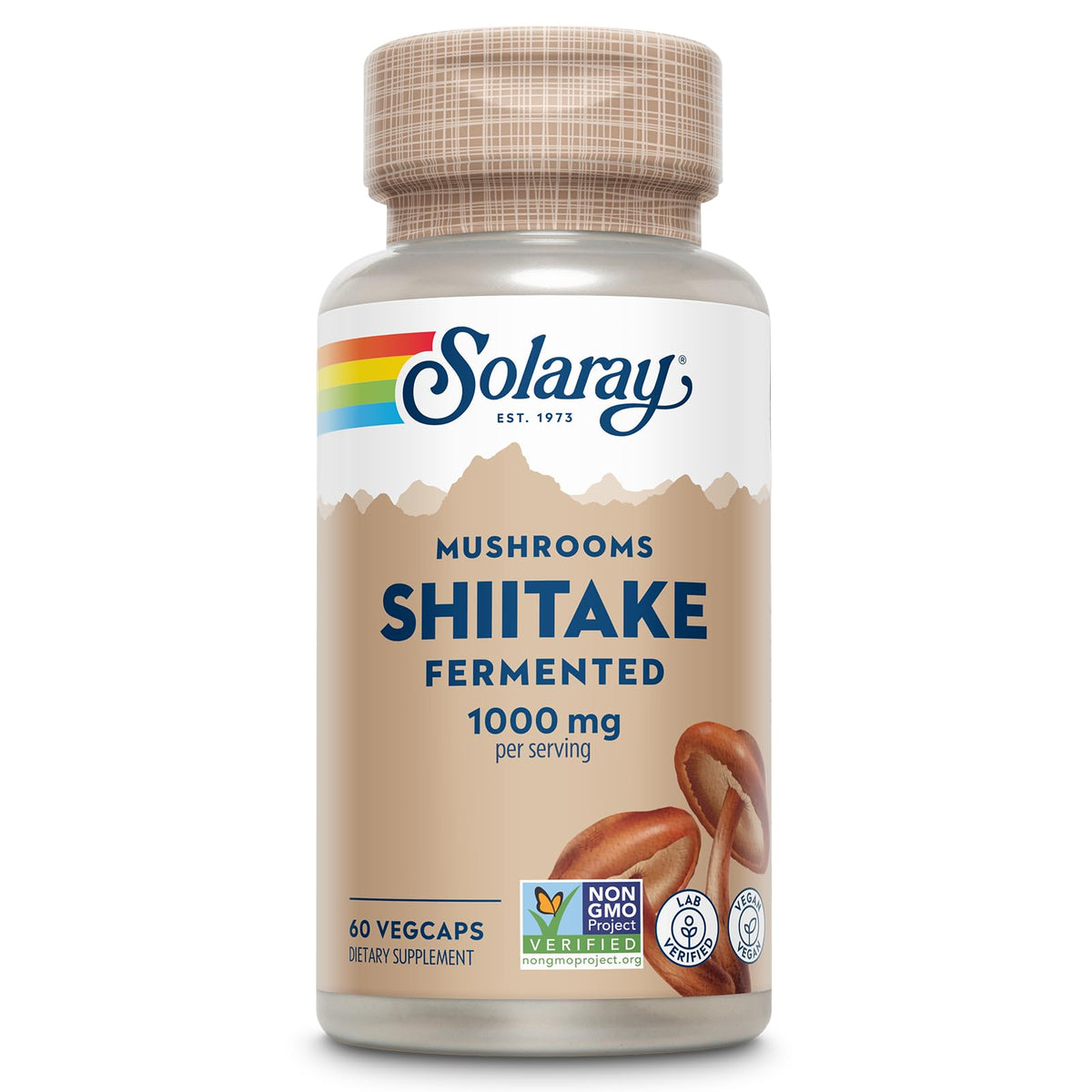 SOLARAY Fermented Shiitake Mushroom 500 mg - 60 Vegetarian Capsules