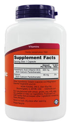 NOW Foods Pantothenic Acid Vitamin B5 500 mg - 500 Capsules - image 2