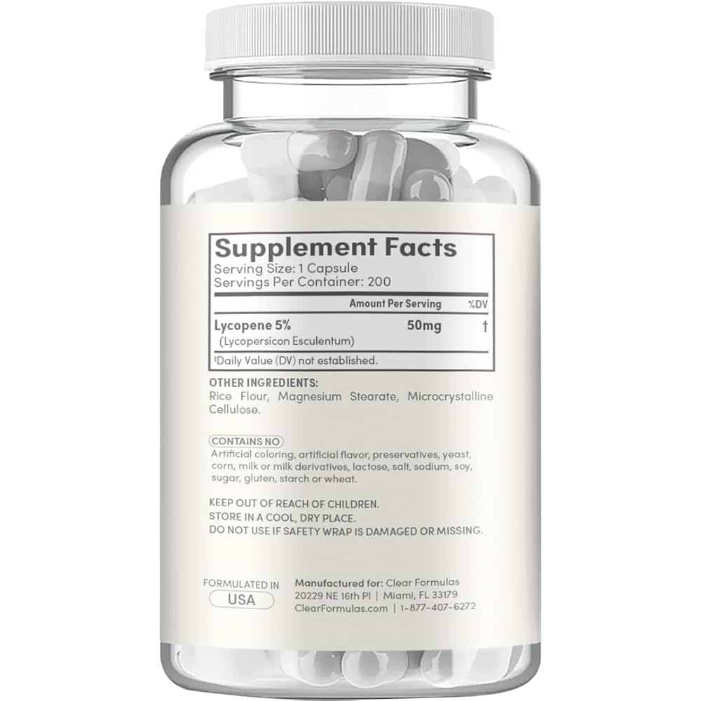 Clear Formulas Tomato Based Lycopene Supplement - Extra Strength