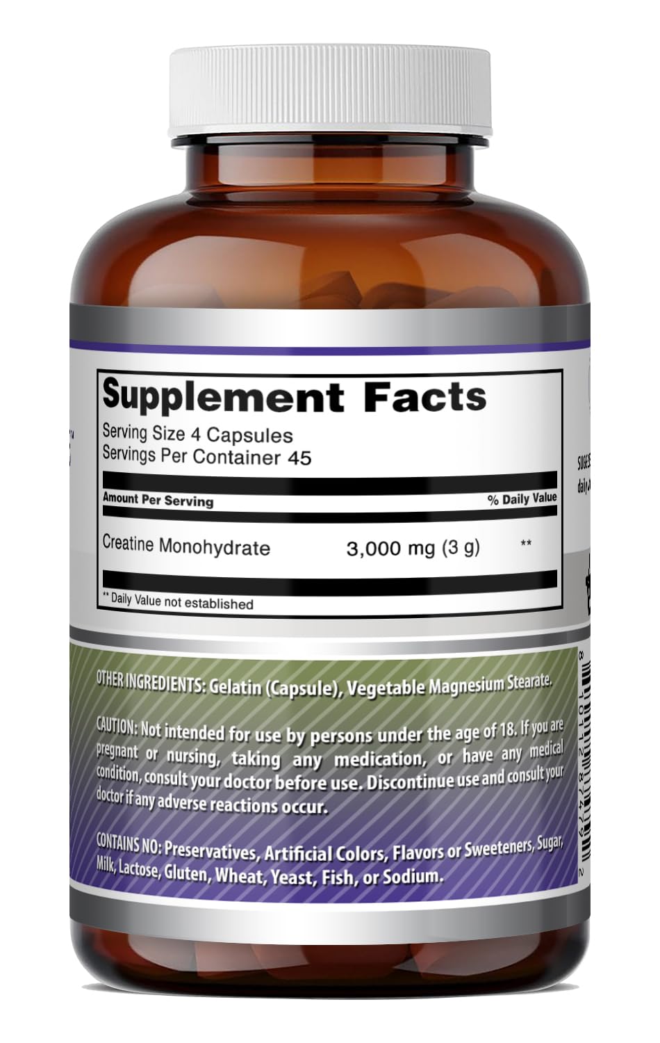 Amazing Formulas Creatine Monohydrate 3000 Mg Per Serving Capsules