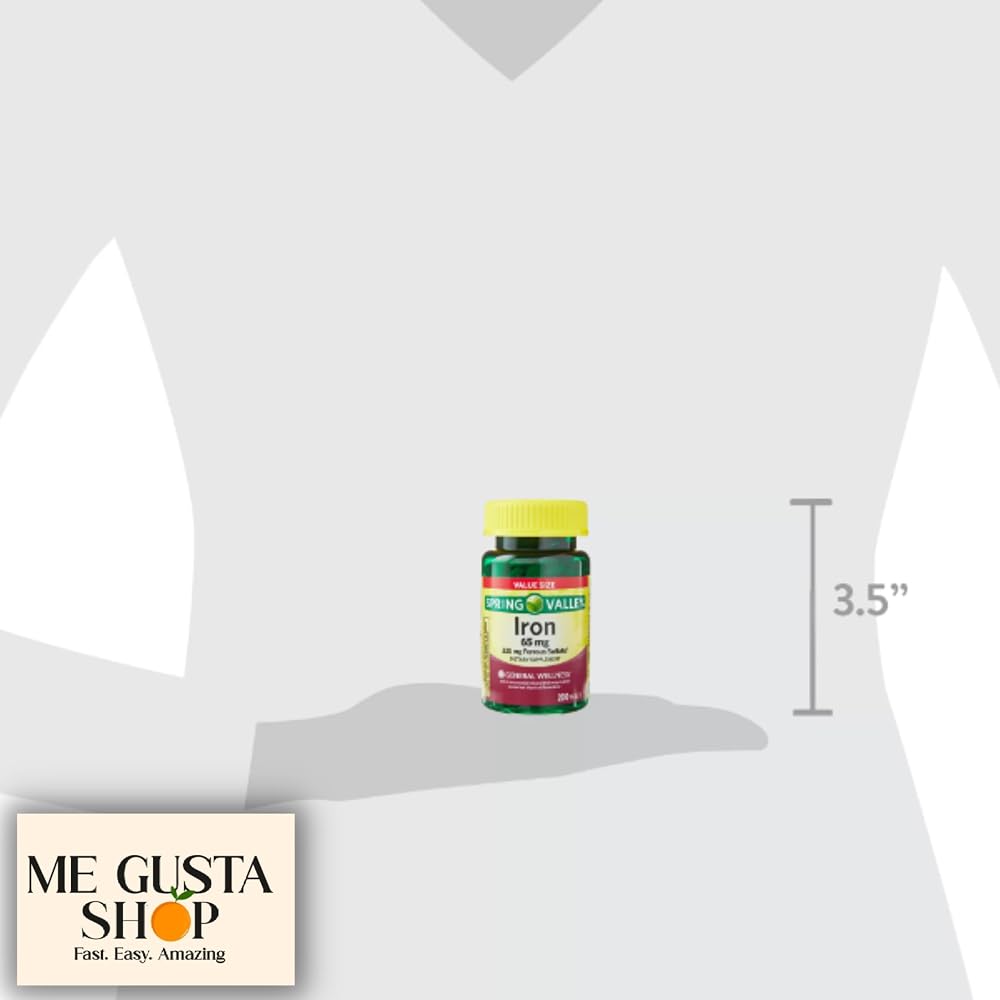 ME GUSTA SHOP Spring Valley Iron Tablets 65 mg - 600 Tablets (Pack of 3) - image 4