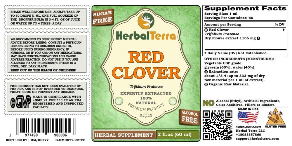 Herbal Terra LLC Red Clover (Trifolium Pratense) Tincture