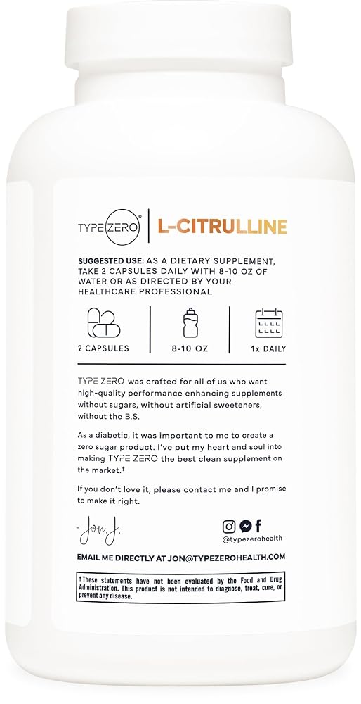 Type Zero L-Citrulline 1500mg - 180 Capsules - image 3