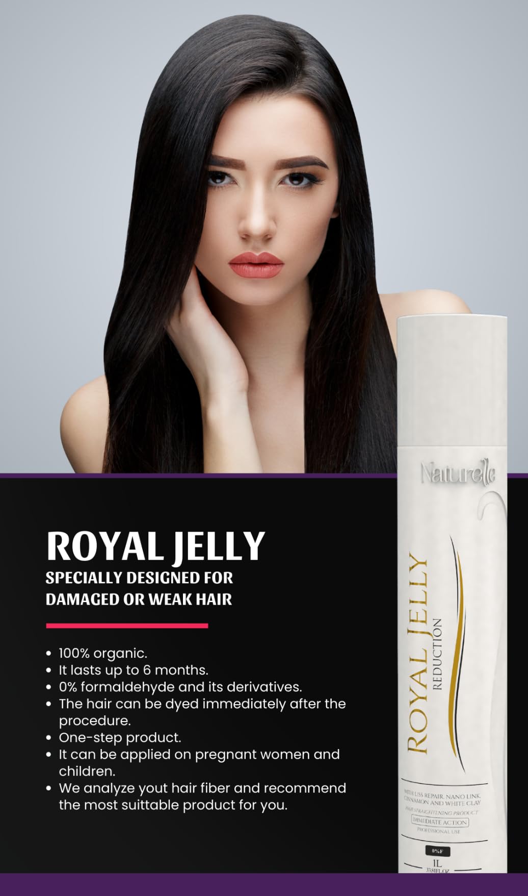 Naturelle Cosméticos Keratin Royal Jelly Reduction - 33.81 Fl Oz - image 3