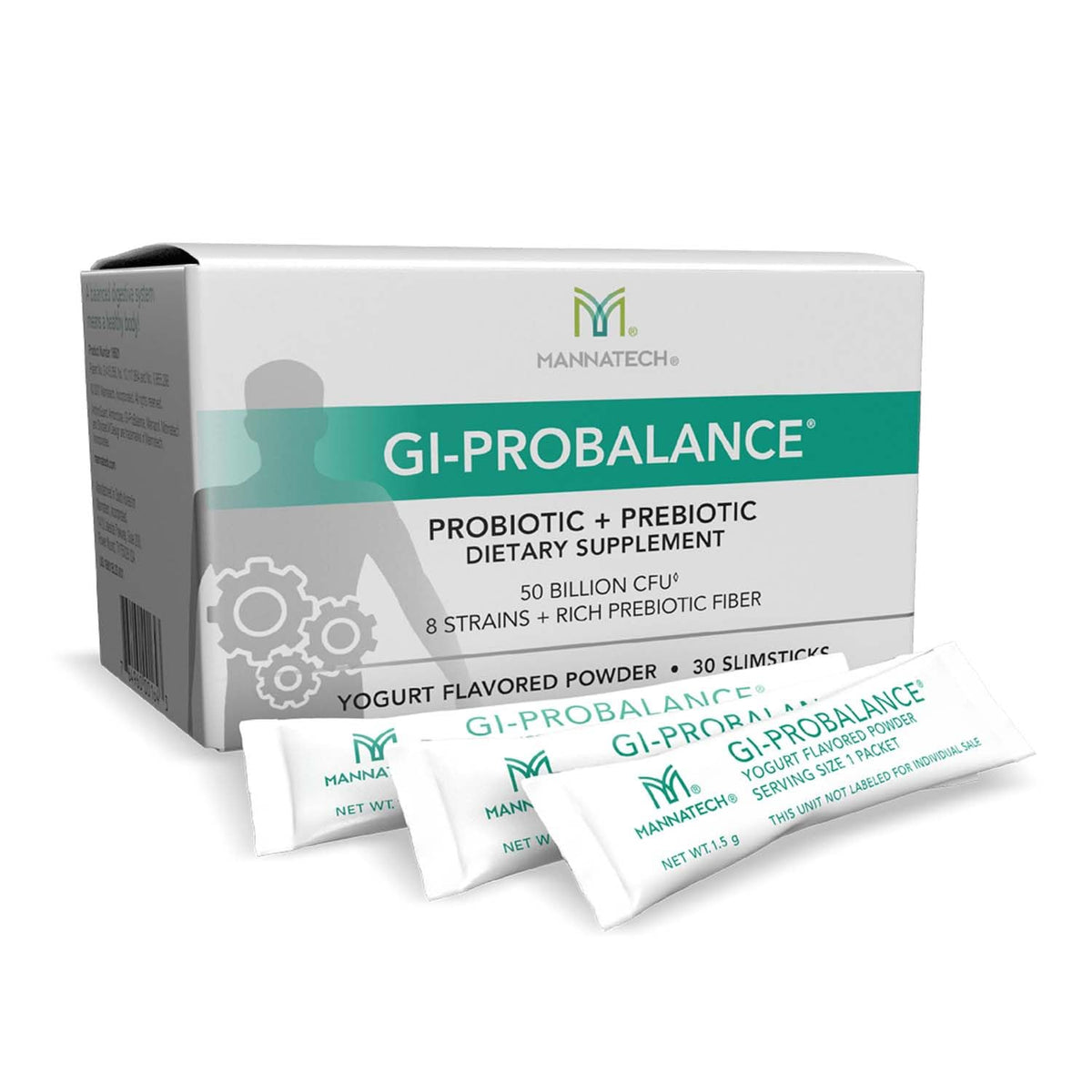 Mannatech GI-ProBalance Prebiotic Probiotic Powder - 30 Slimsticks