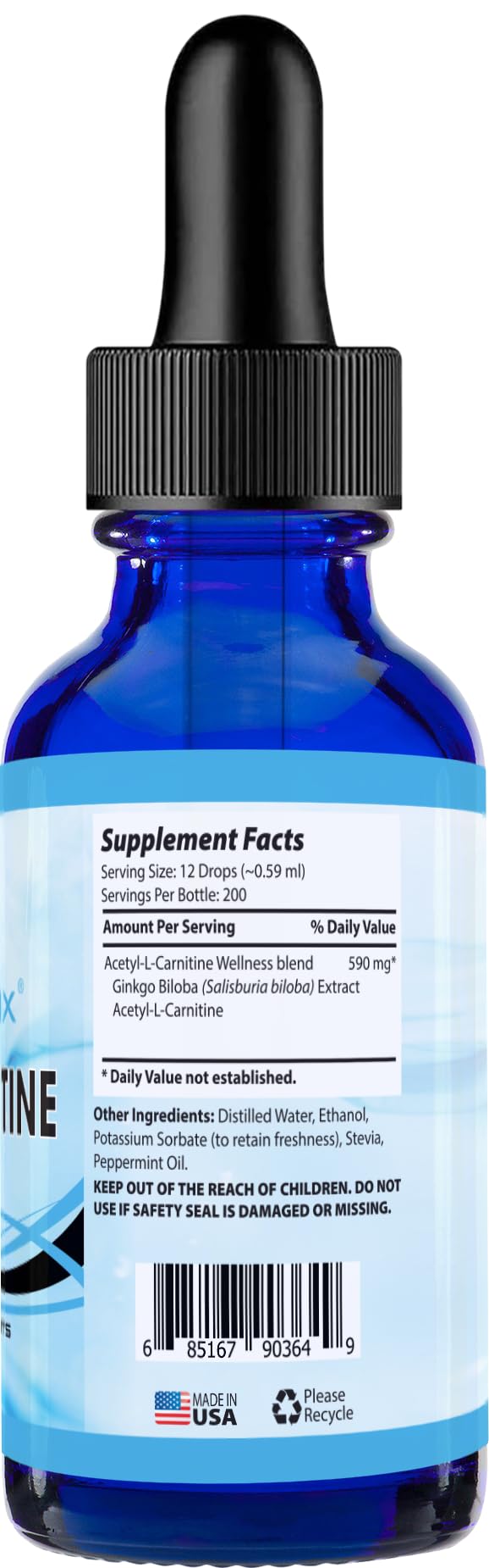 Absonutrix Acetyl L-Carnitine 593mg Liquid Drops - 200 Servings - image 2