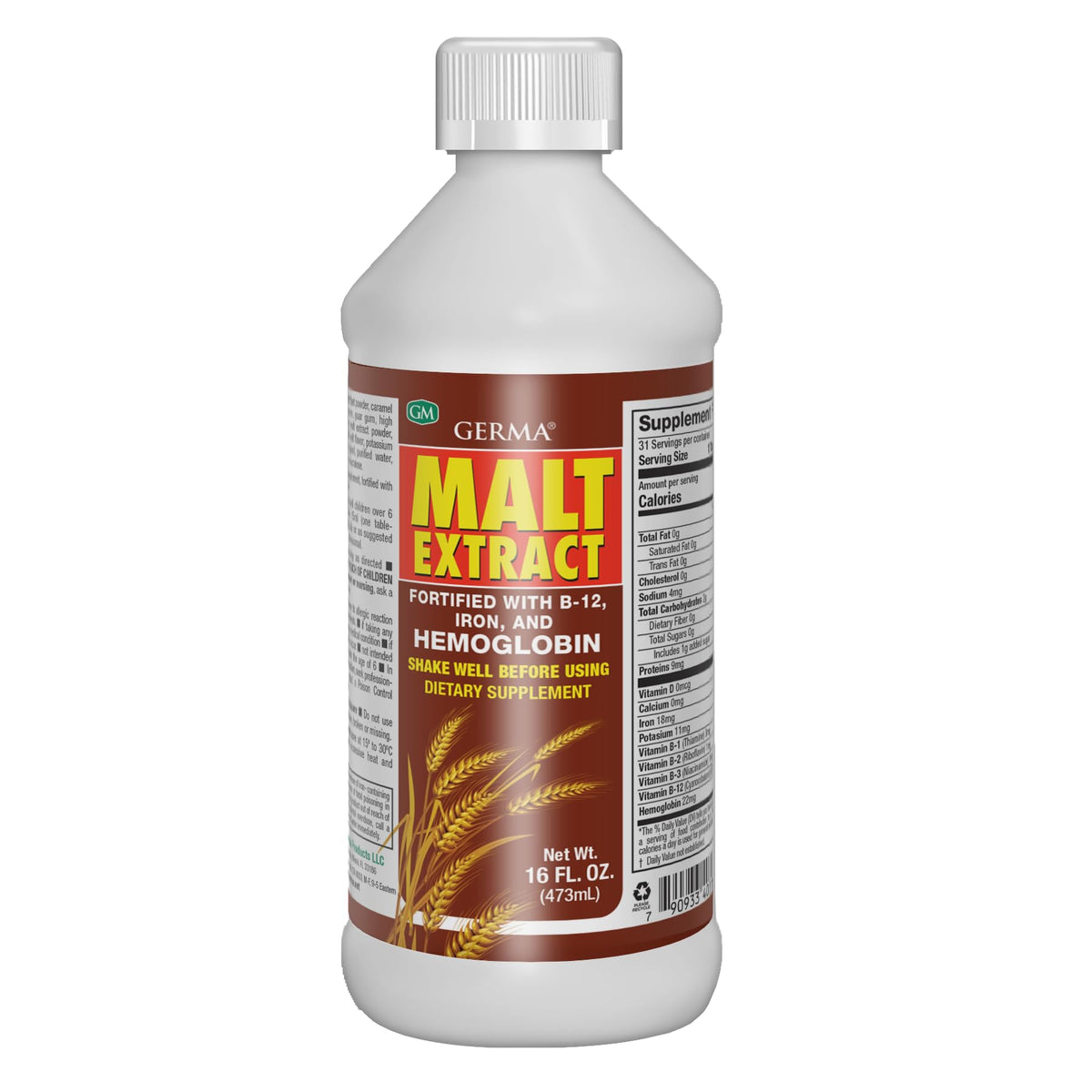 Germa Extracto de Malta Malt Extract with B-12 and Iron - 32 Fl Oz - image 2