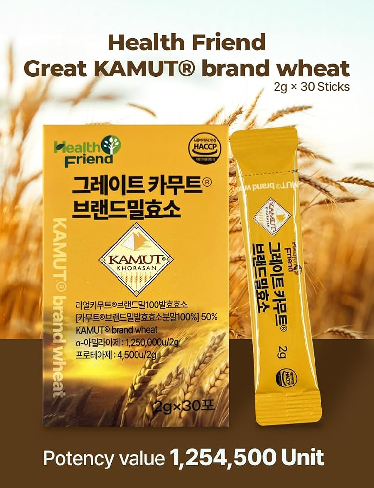Health Friend Great KAMUT Brand Wheat Grain Enzyme Powder - 30 Sticks - image 3