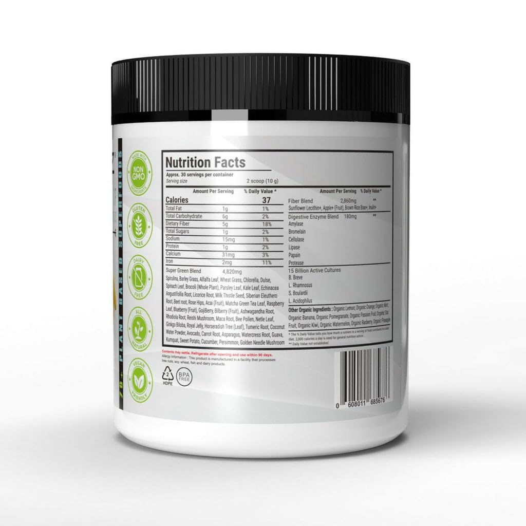 BARAGUZ SLIMT Green Superfoods Powder with Digestive Enzymes - 30 Servings - image 2