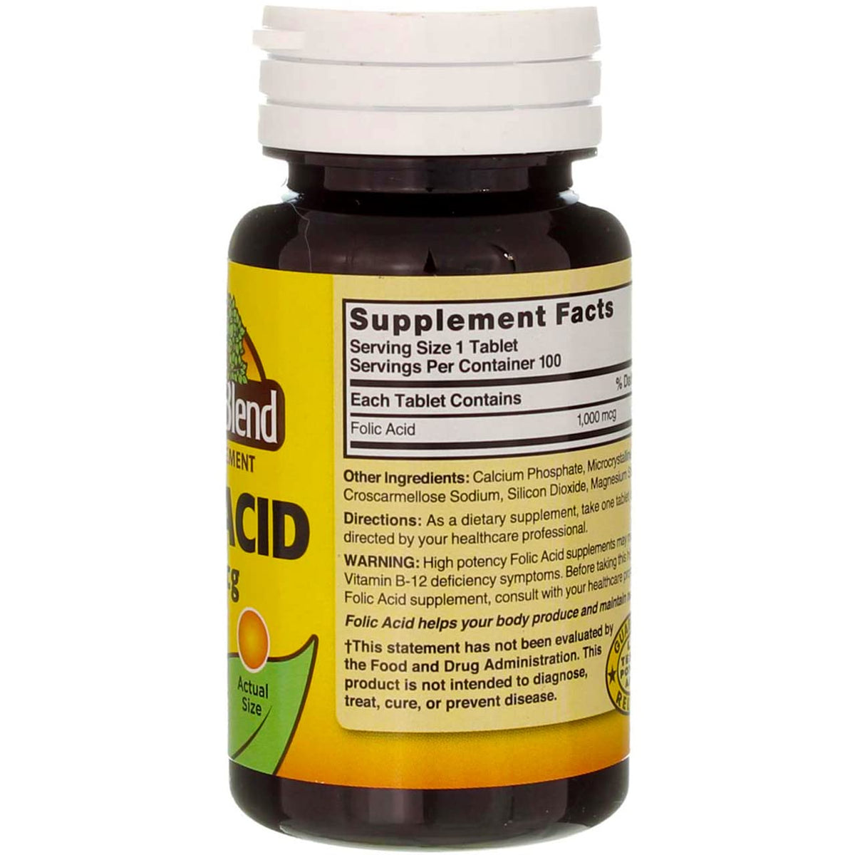 Nature's Blend Folic Acid 1000mcg Tablets - 200 Count - image 4