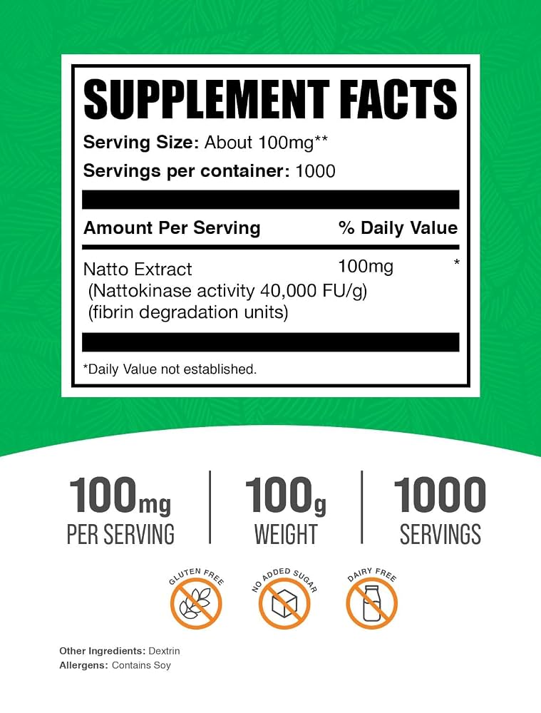 BulkSupplements.com Nattokinase 4000 FU Powder