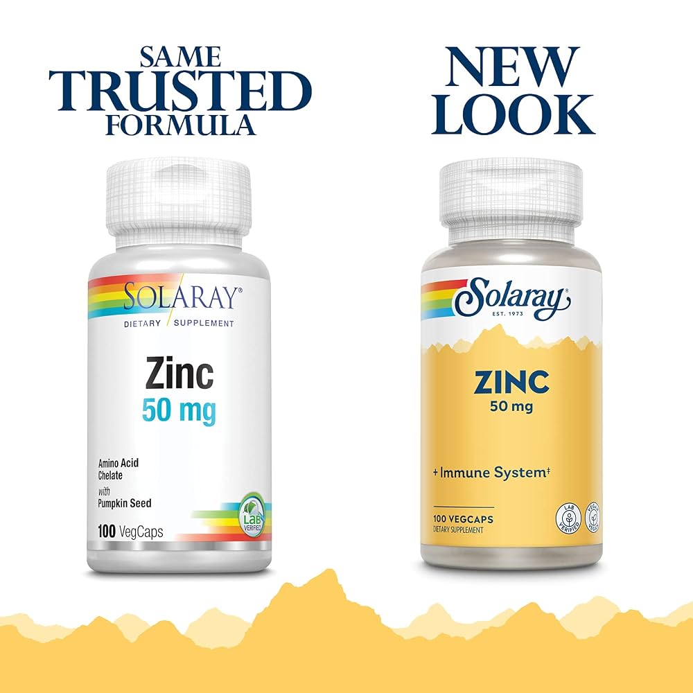 Solaray Zinc 50mg Immune Support - 300 Vegetarian Capsules - image 3
