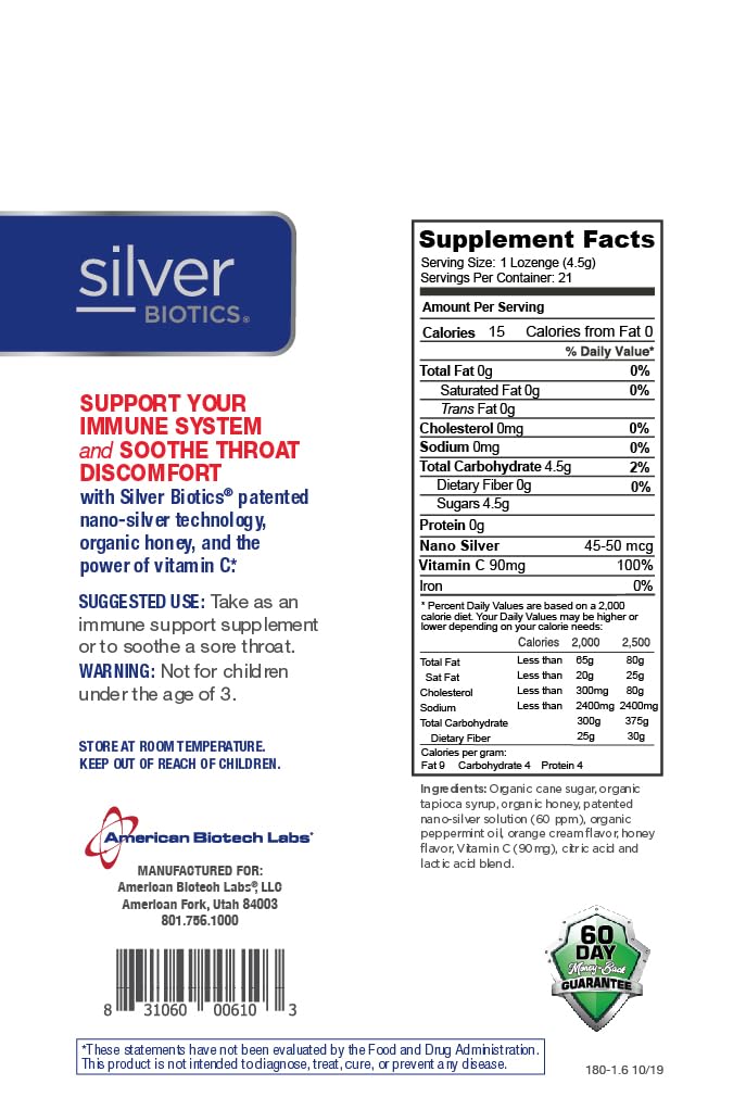 Silver Biotics Colloidal Silver Lozenges Immune Support - 21 Count - image 3