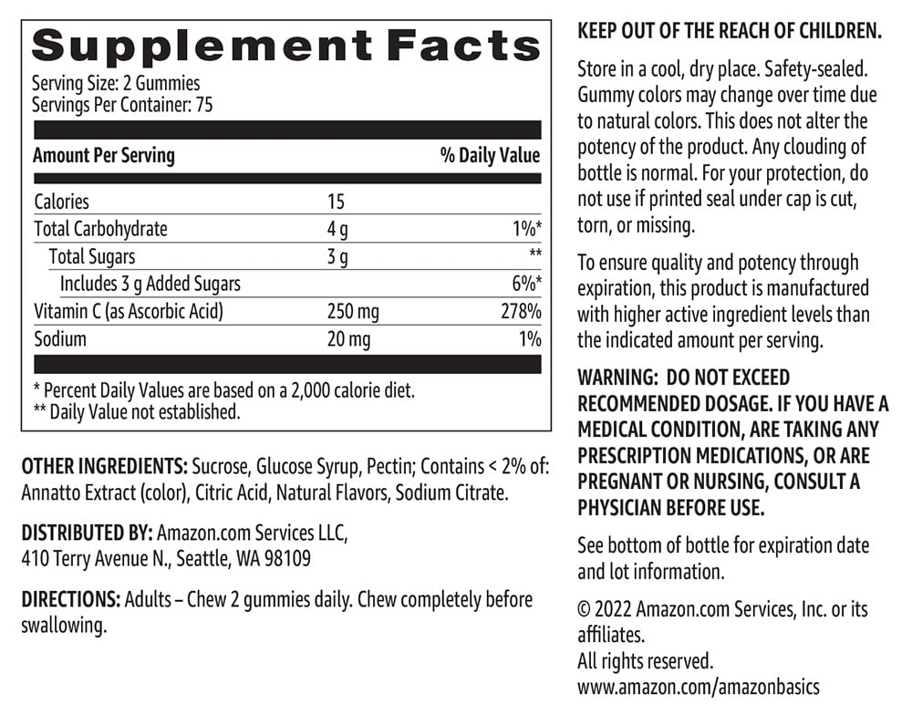 Amazon Basics (previously Solimo) Vitamin C 250mg