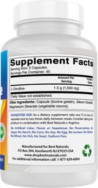 Best Naturals L-Citrulline Capsules - 1500mg/Serving - Non-GMO