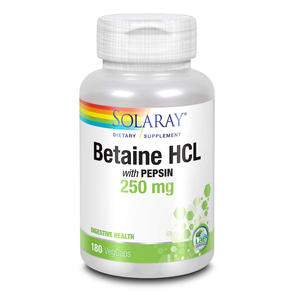 Solaray HCL with Pepsin Digestive Support - 180 Capsules