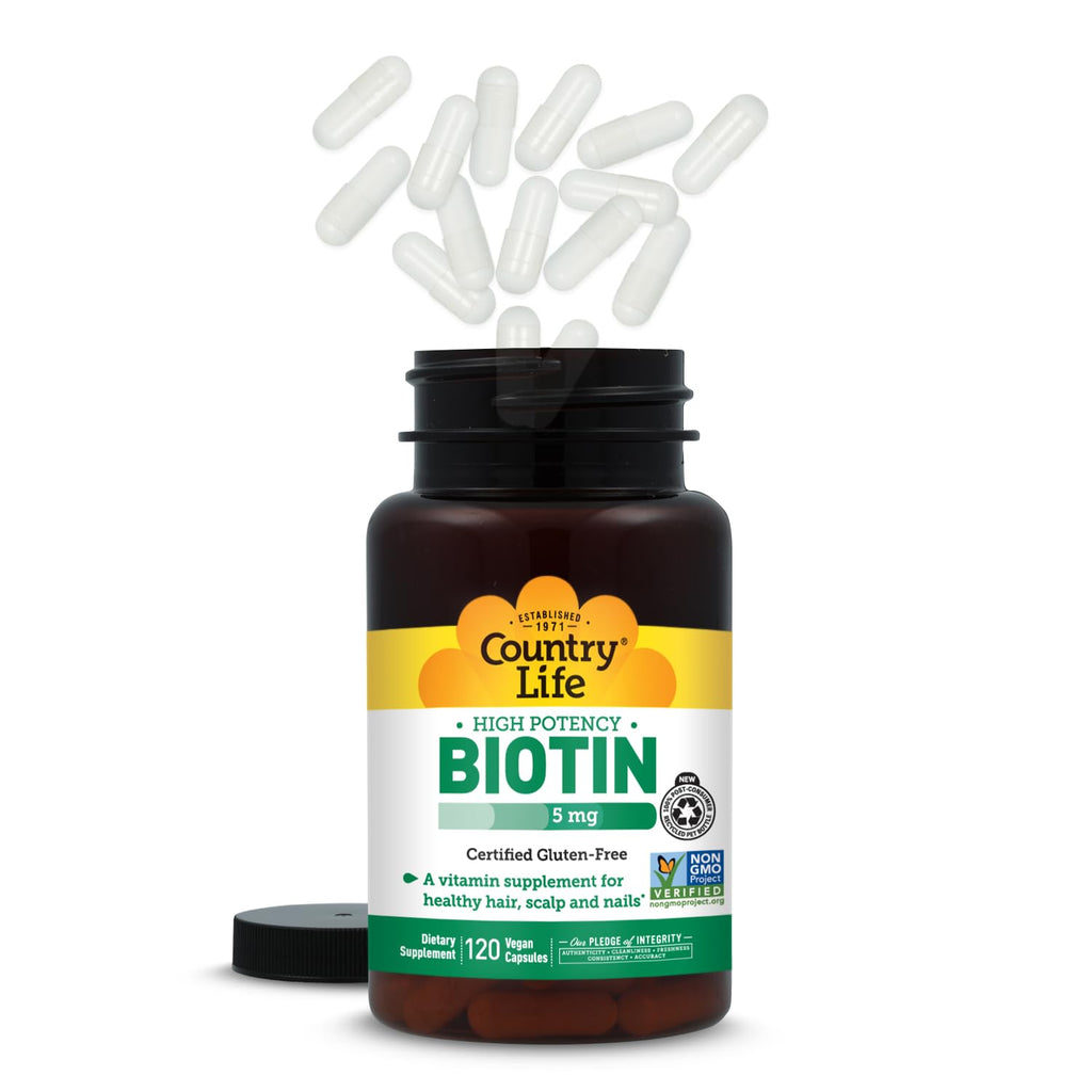 Country Life Biotin High Potency, 5mg- Certified Gluten Free