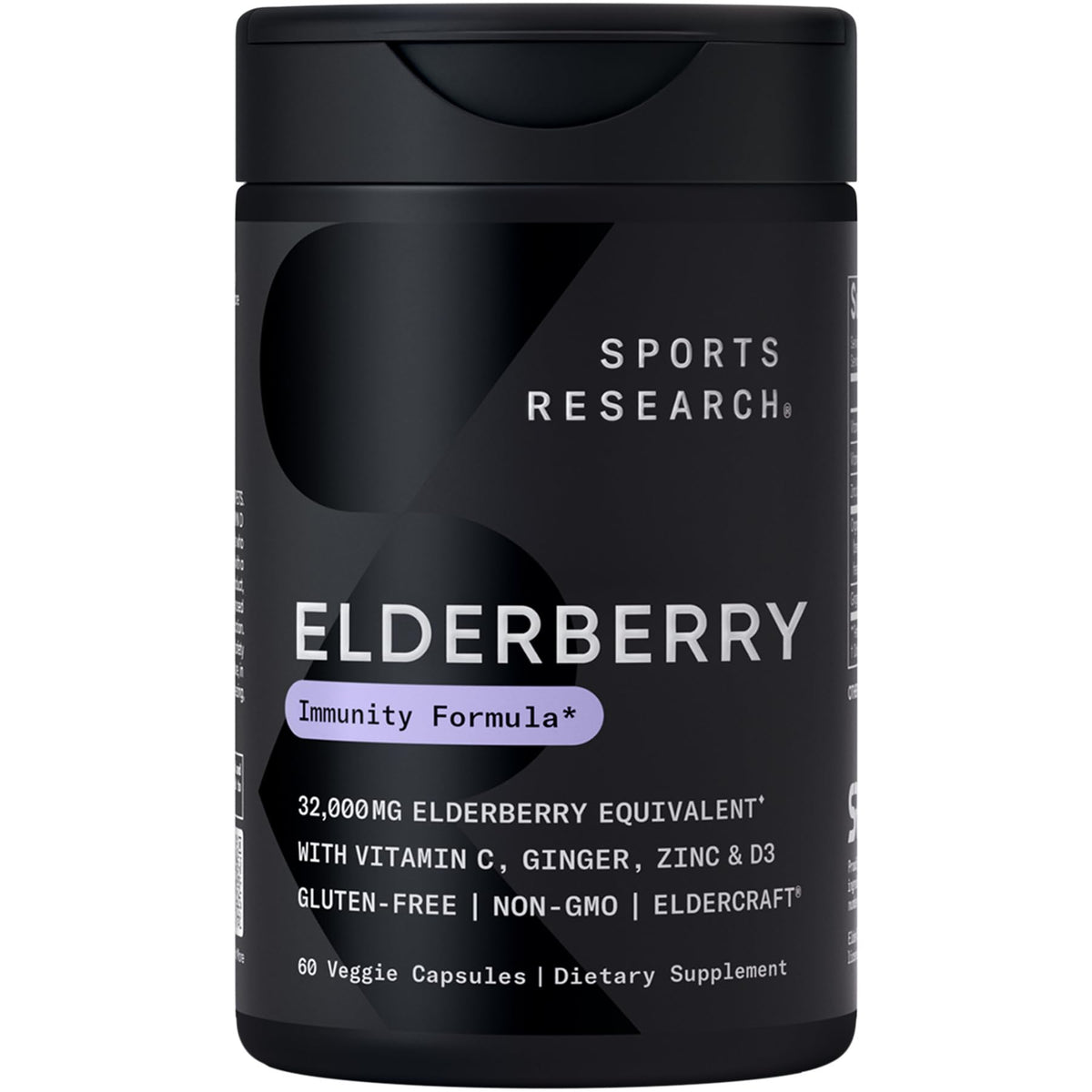 Sports Research Elderberry Immunity Formula with Zinc - 60 Capsules
