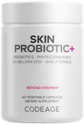 Codeage Skin Probiotics + Prebiotics - 50 Billion CFU - 60 Capsules