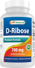 Best Naturals D-Ribose 700mg Energy Support - 180 Vegetarian Capsules