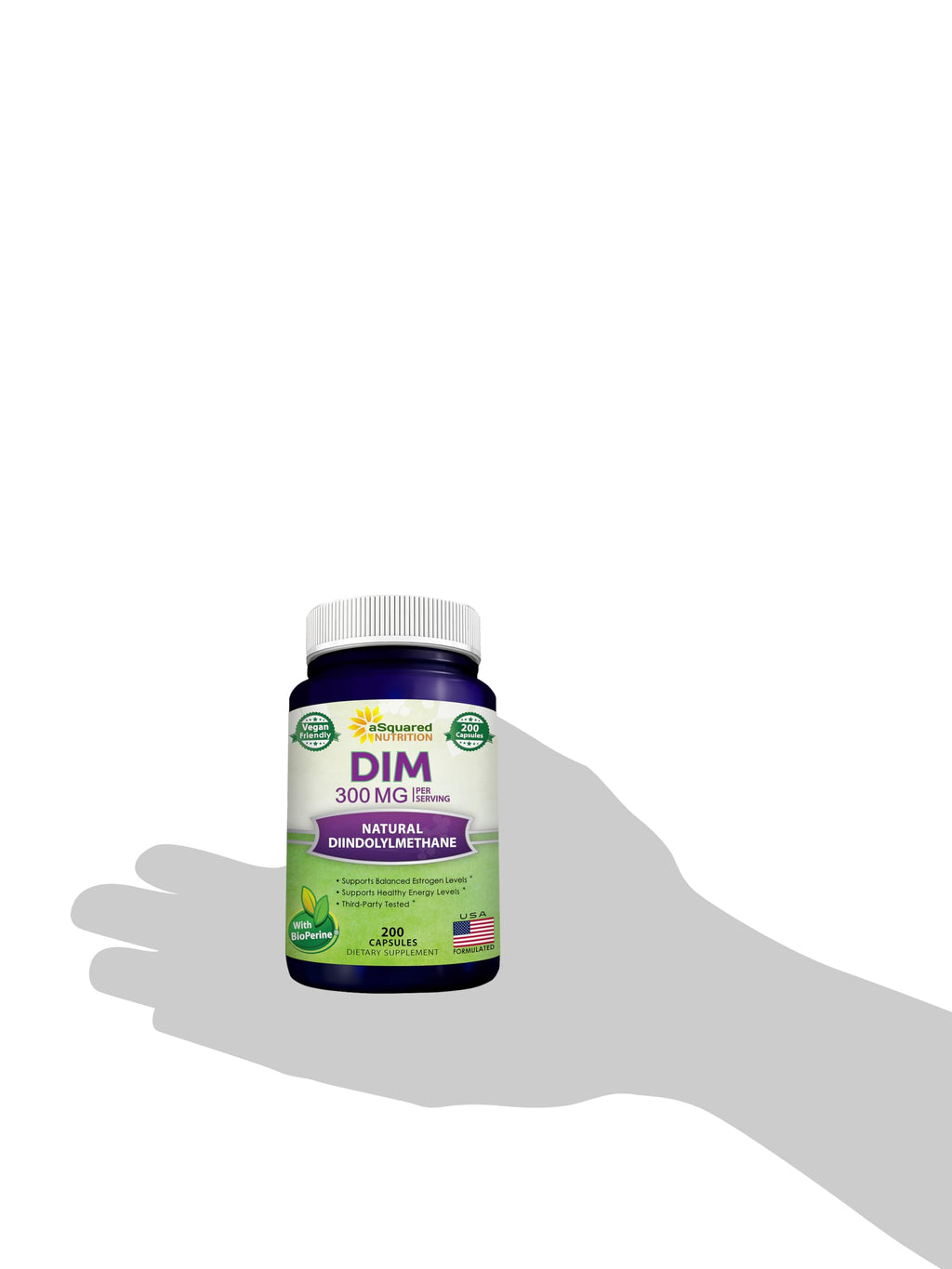 aSquared Nutrition DIM Supplement 300mg - 200 Vegetarian Capsules - image 9