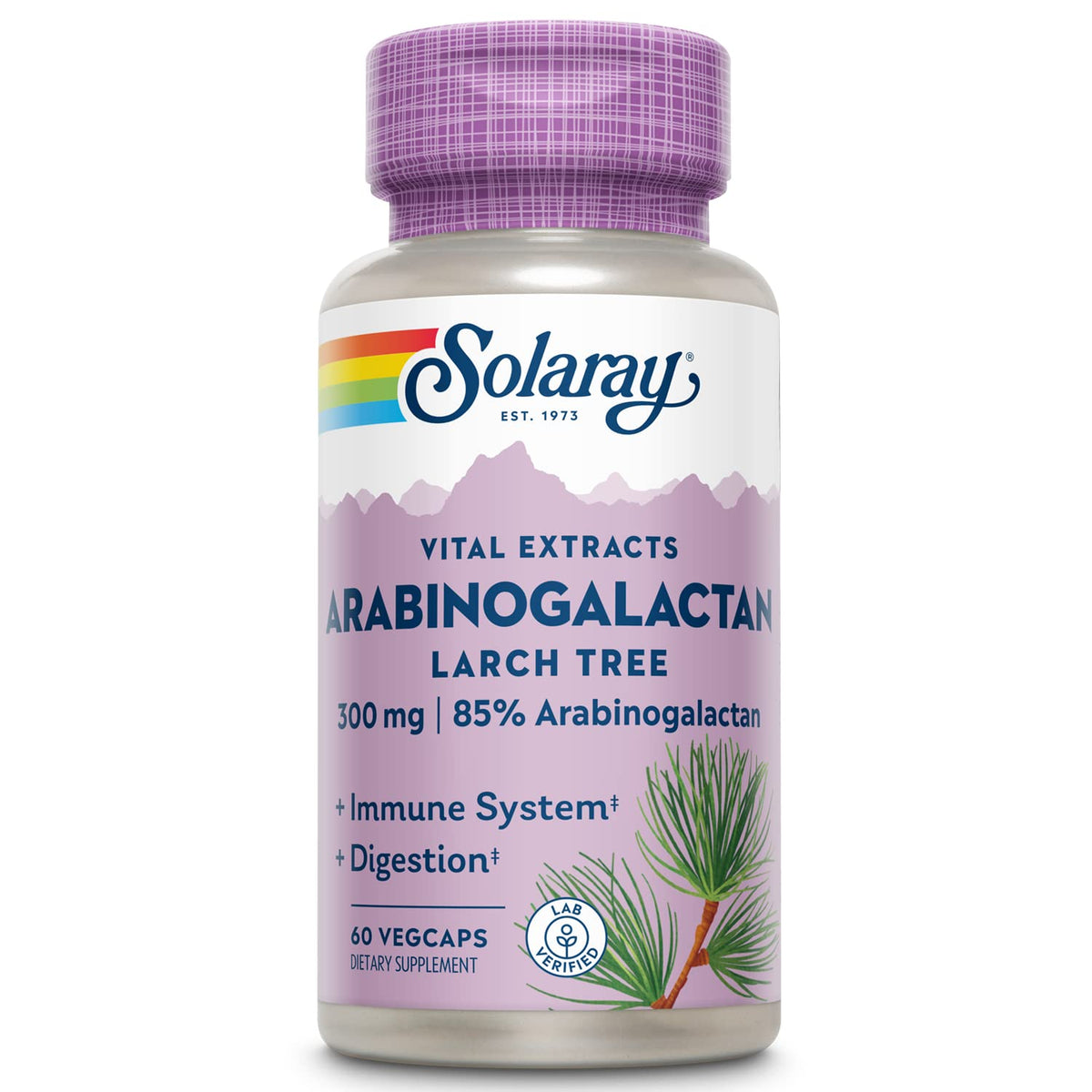 SOLARAY Arabinogalactan Larch Tree Extract 300mg - 60 Vegetarian Capsules