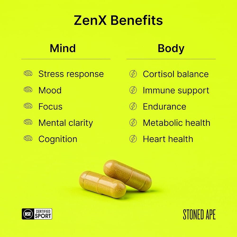 Stoned Ape ZenX Ashwagandha 500mg Stress Support - 60 Capsules - image 7