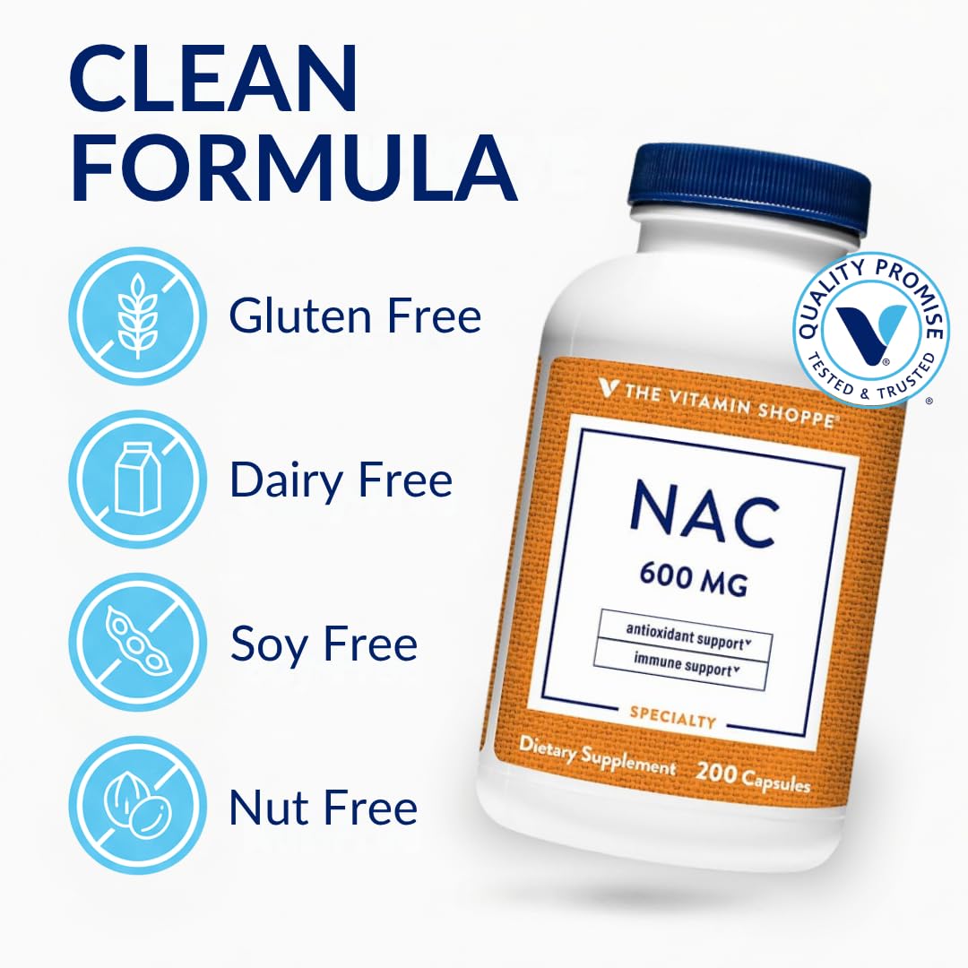 The Vitamin Shoppe NAC 600mg Antioxidant - 200 Capsules - image 3