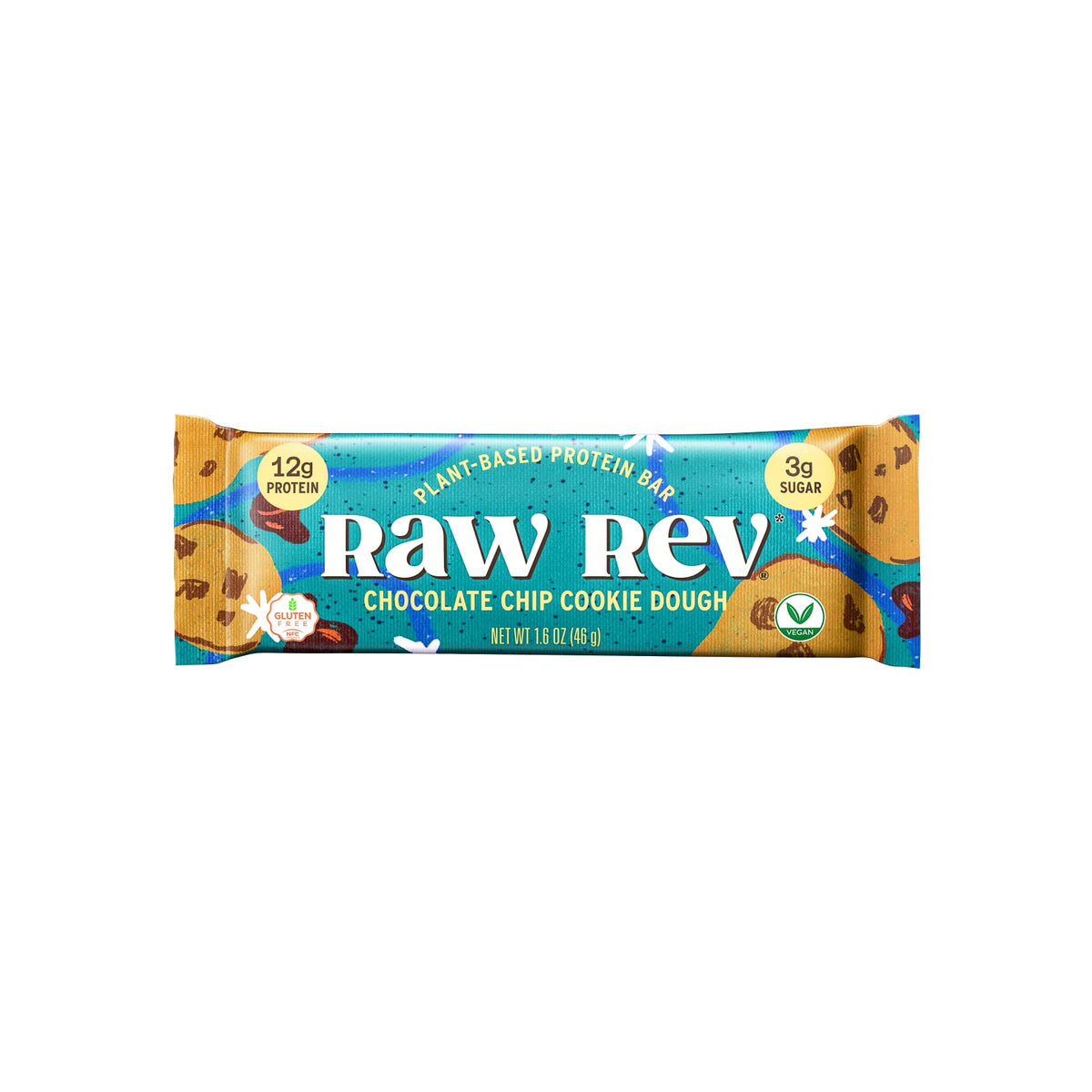 Raw Rev Glo Vegan High-Protein Bars Chocolate Chip Cookie Dough - 36 Count - image 2