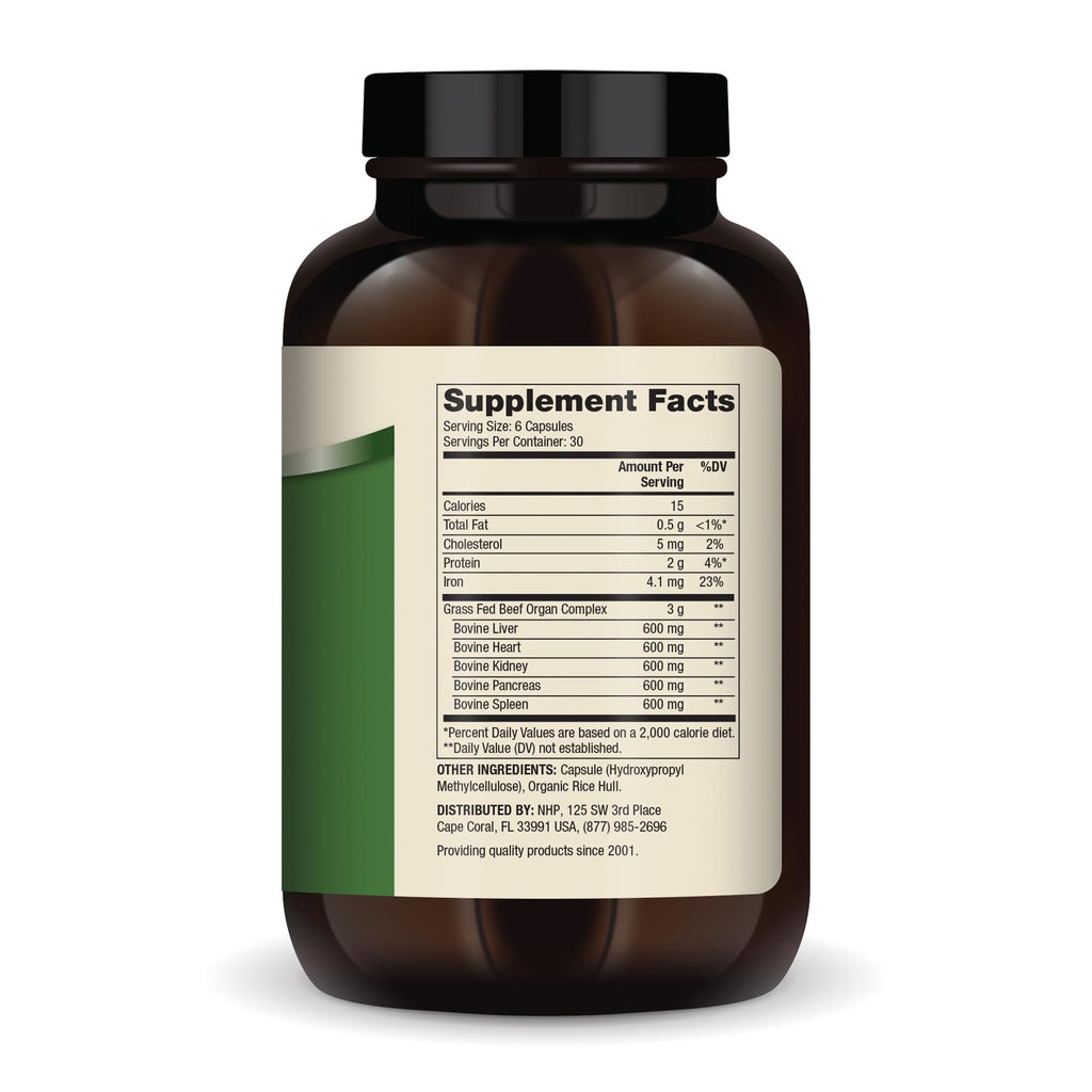 Dr. Mercola Grass Fed Beef Organ Complex - 180 Capsules - image 2
