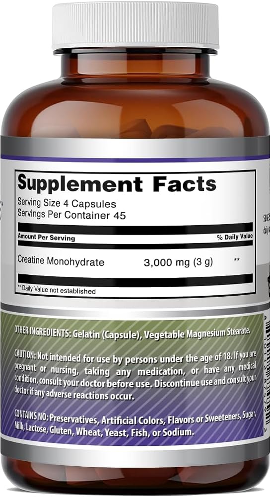 Amazing Formulas Creatine Monohydrate 3000 Mg Per Serving Capsules
