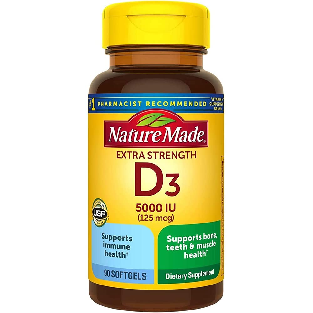 Nature Made Extra Strength Vitamin D3 5000 IU - 90 Softgels