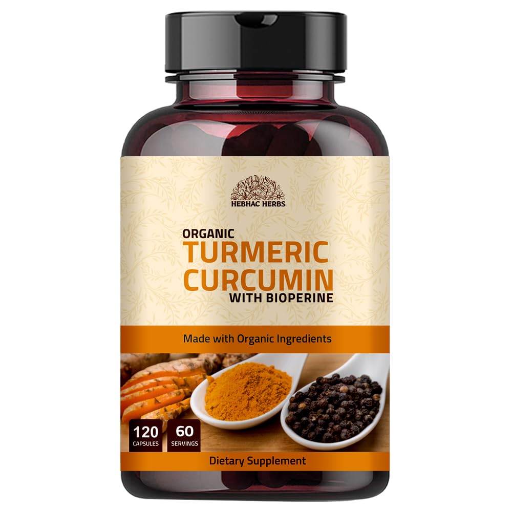 Hebhac Herbs Turmeric Curcumin with Black Pepper - 120 Capsules