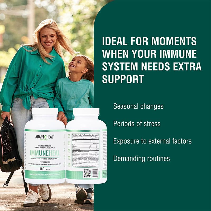 ADAPTOHEAL Immunheal Immune System Support with Reishi & Ginseng - 180 Capsules - image 4