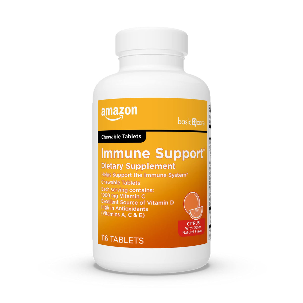 Amazon Basic Care Immune Support Chewable Tablets Citrus - 116 Count - image 9