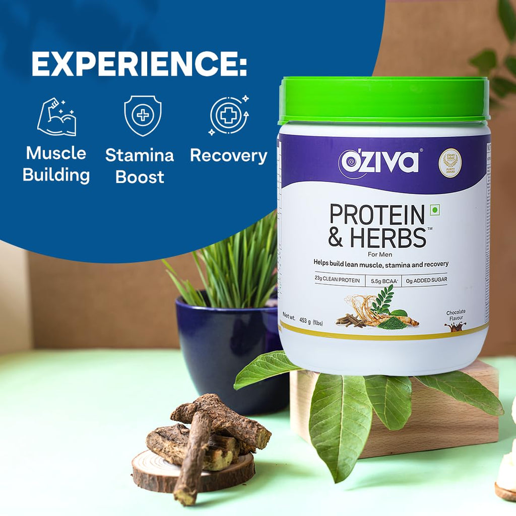 OZiva Protein & Herbs Men with Multivitamins for Stamina - 1.1 lbs - image 2