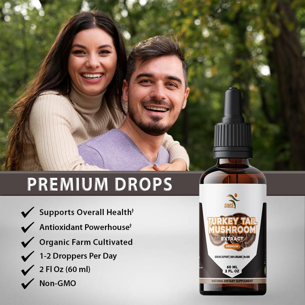 SMSHEALTHPRODUCTS.com Turkey Tail Mushroom Drops - 2 fl oz - image 4