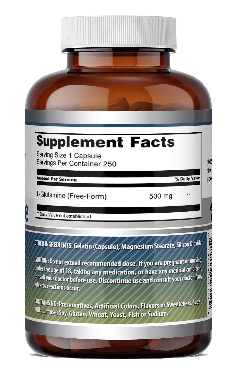 Amazing Formulas L-Glutamine 500 mg Capsules