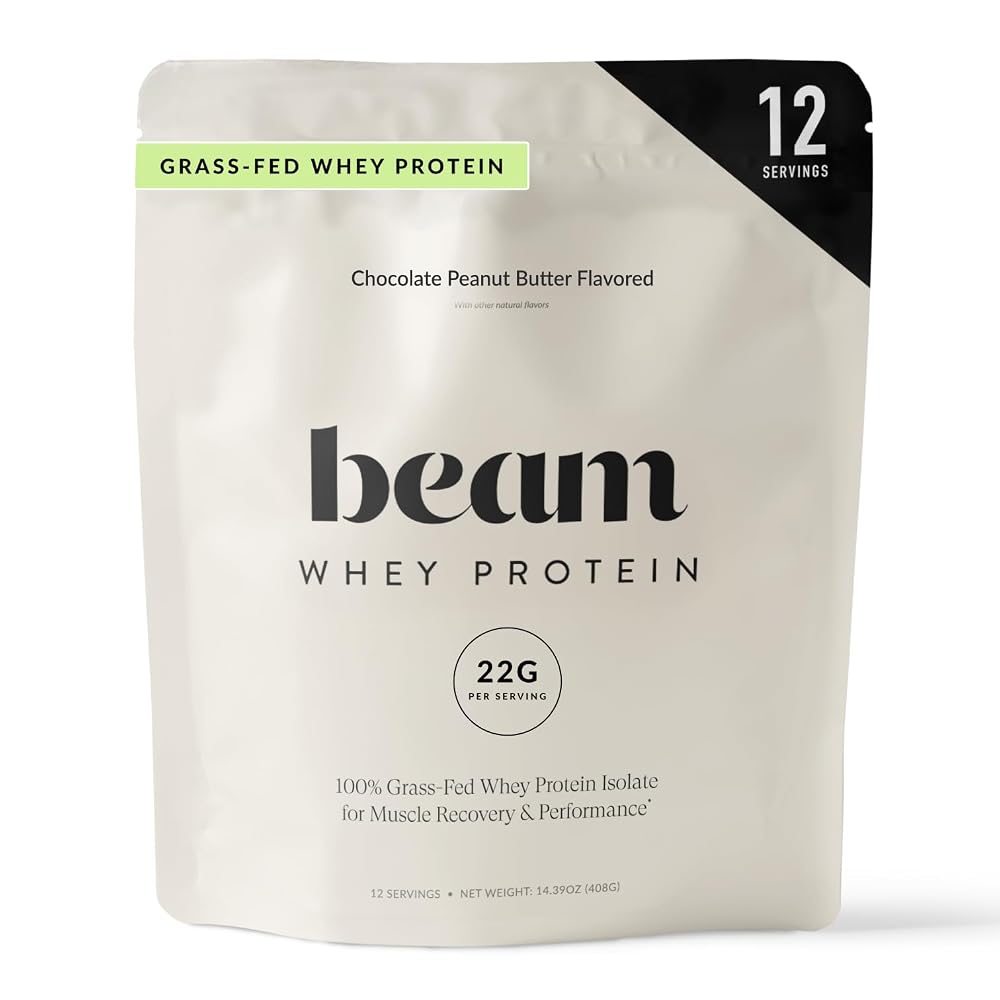 BEAM Grass Fed Whey Protein Powder Chocolate Peanut Butter - 12 Servings
