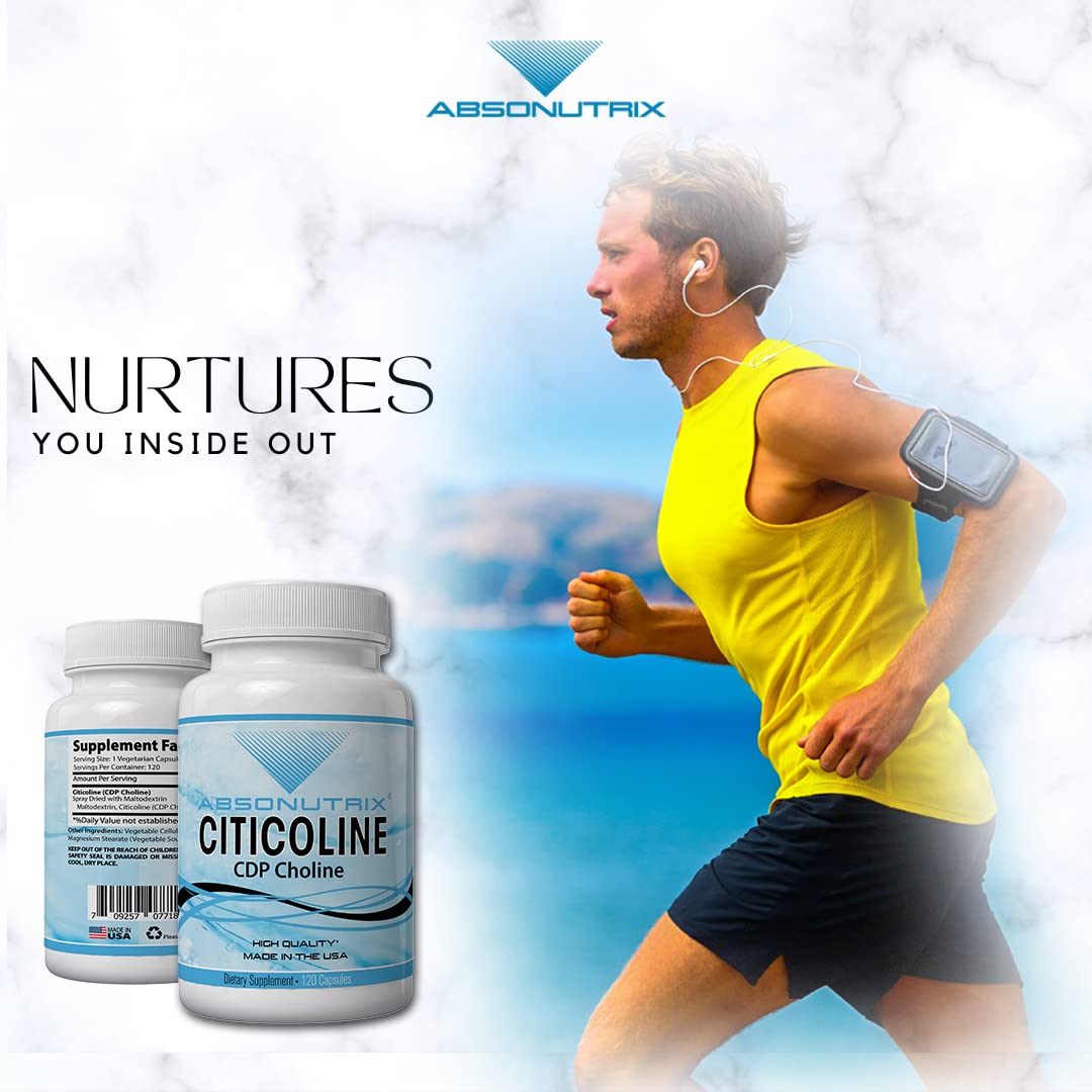 Absonutrix Citicoline CDP Choline 530mg Nootropic - 120 Vegetarian Capsules - image 5