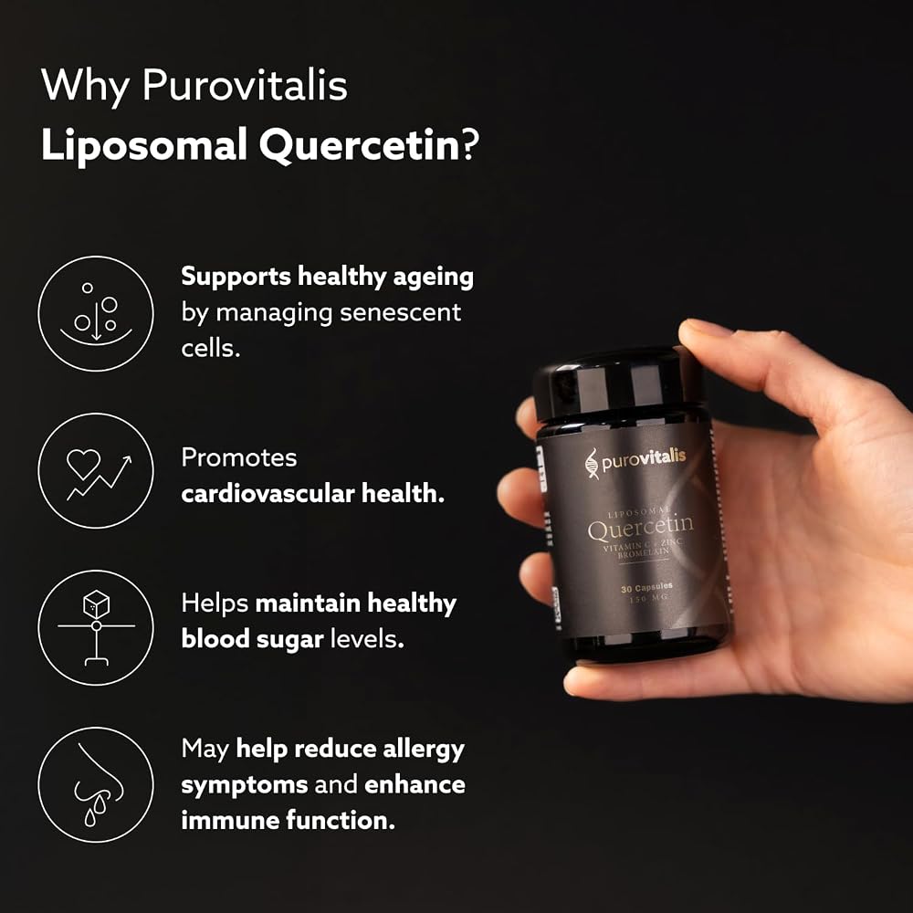 PUROVITALIS Liposomal Quercetin 150mg Immune Support - 30 Capsules - image 2